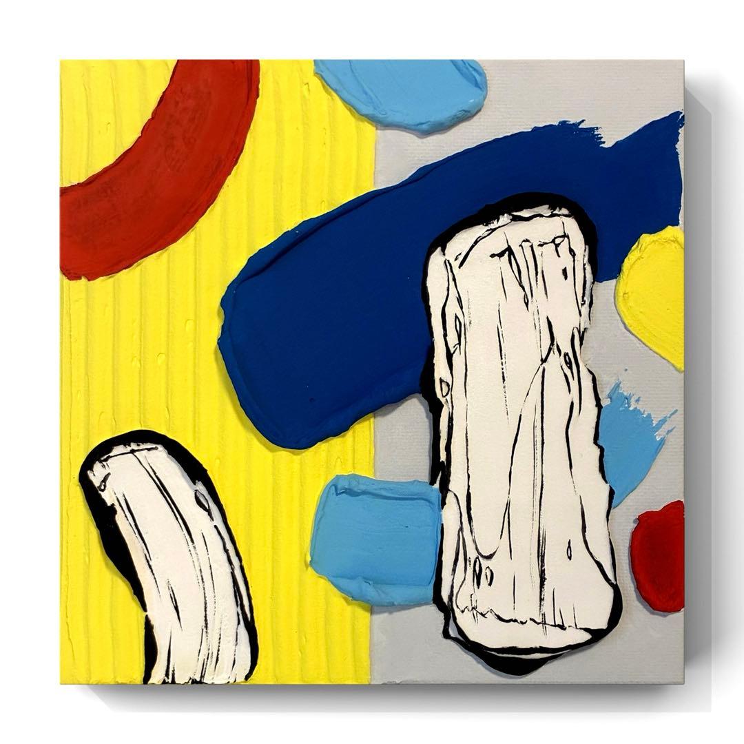 カラフル 現代アート テクスチャーアート アクリル画 コミック風