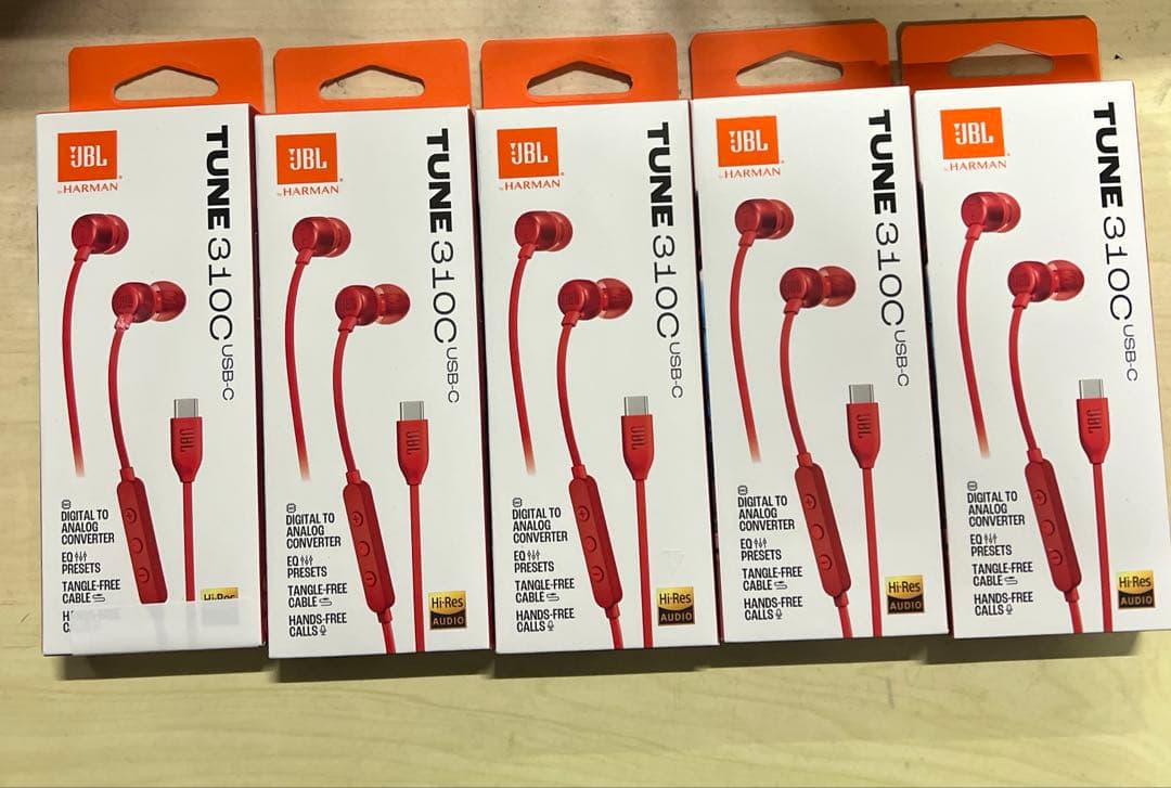 JBL TUNE 310C USB-C レッド 5点 TUNE 310C USB-C Red