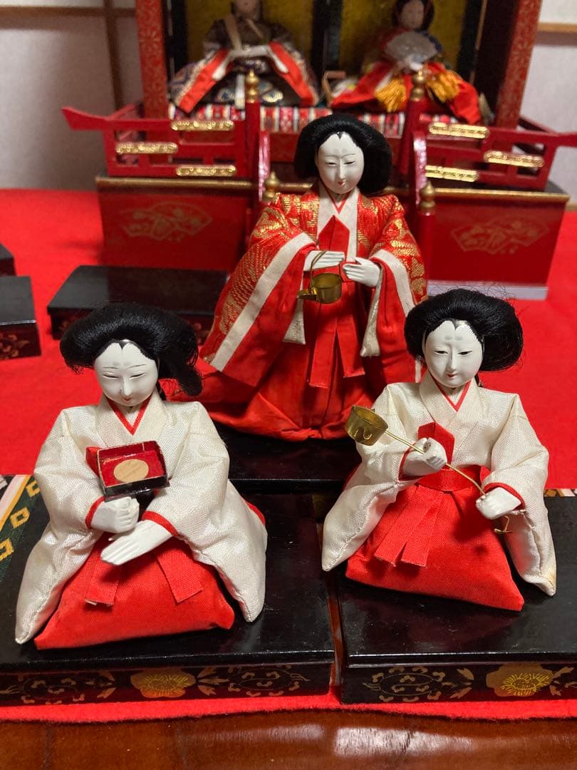 まこちゃん様専用‼️希少➀【木製雛御殿】②【芥子雛】親王・内親王・十