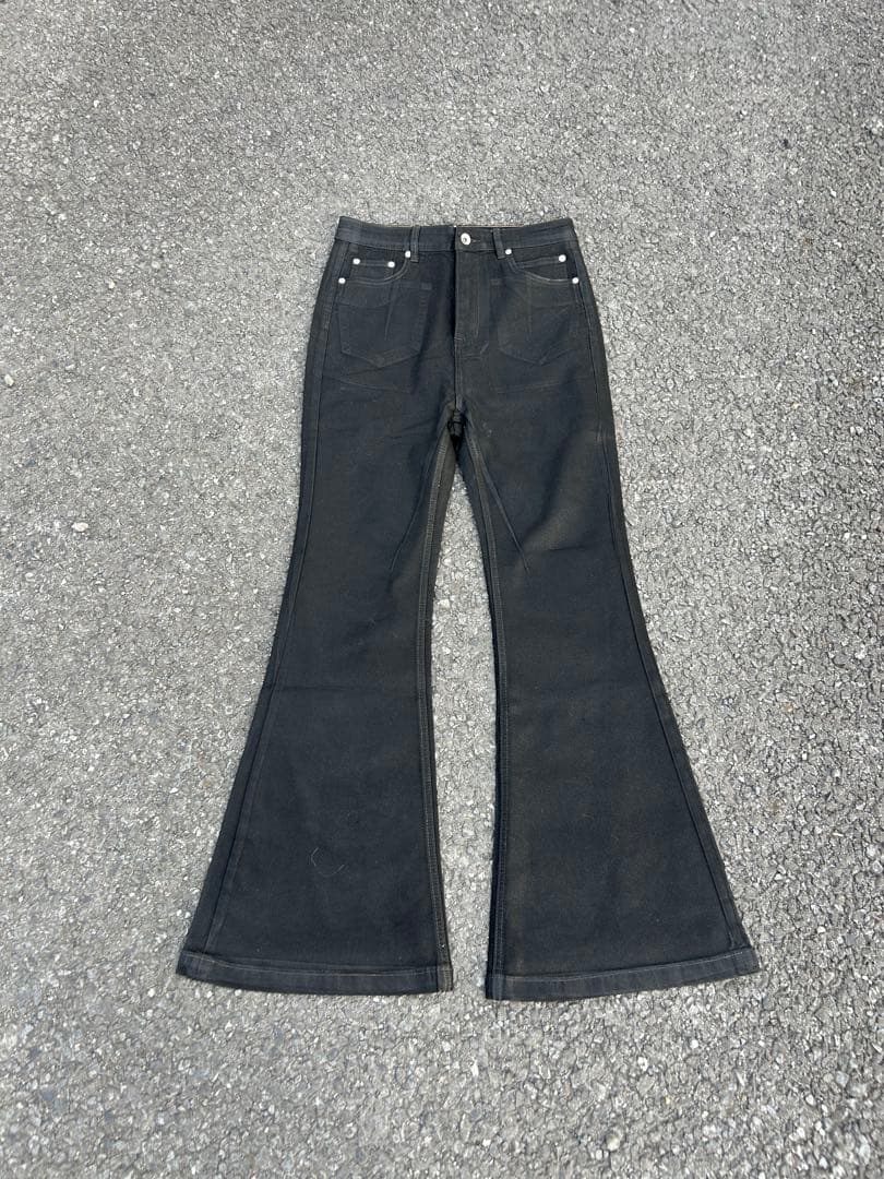 RICK OWENS bolan風 ワックスコーティングフレアデニム - メルカリ