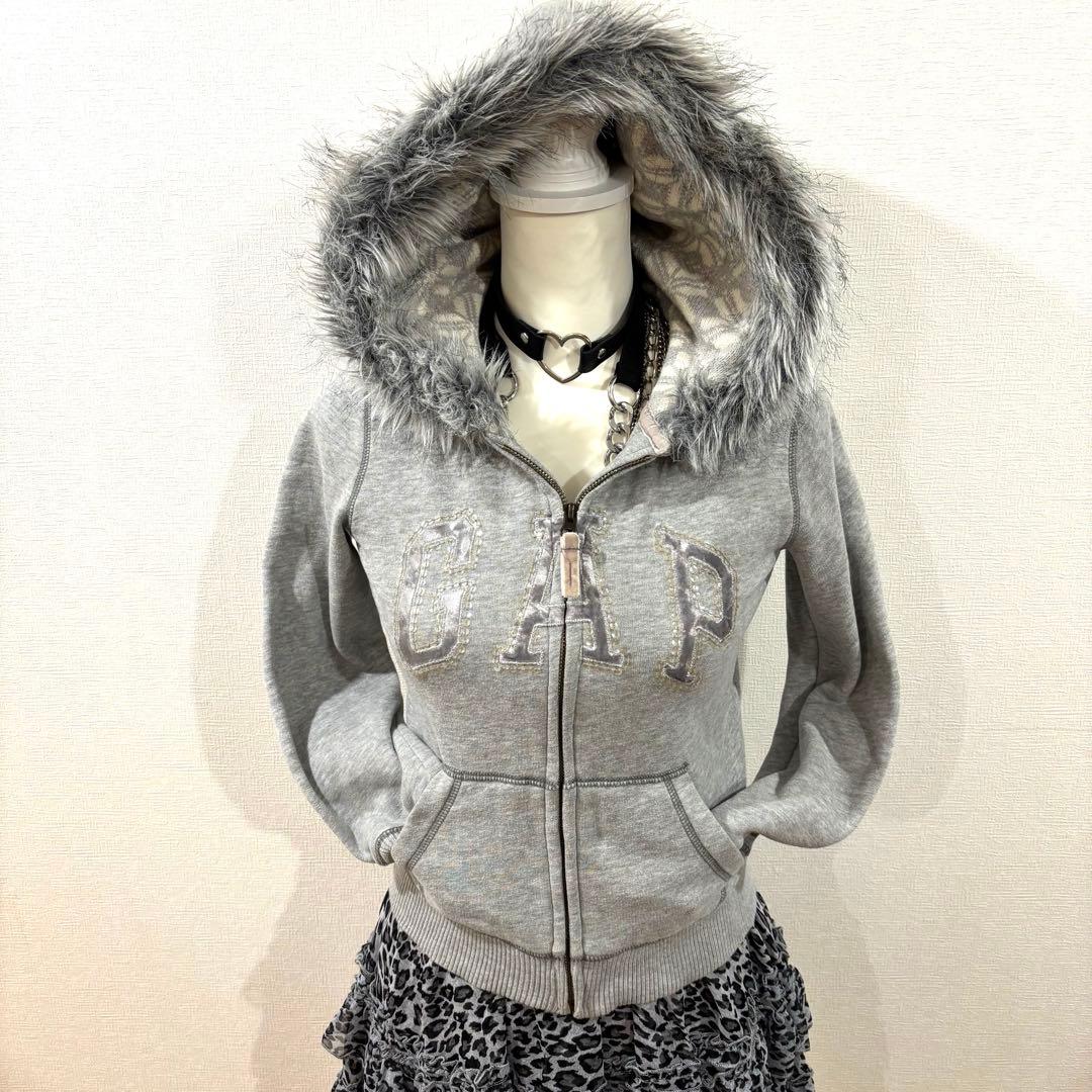 平成ギャル GAP ZIP ファーパーカー ジップ y2k グランジ 姫ギャル