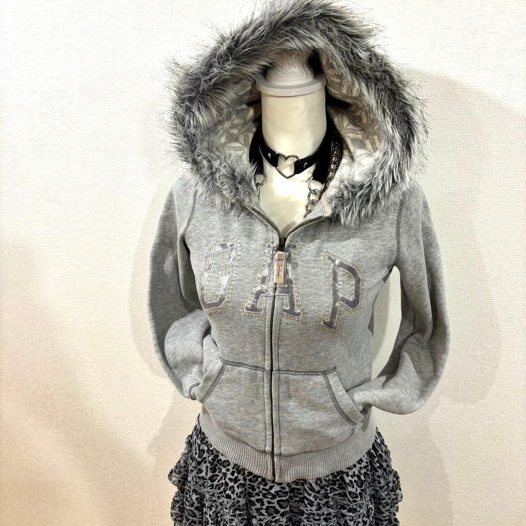 平成ギャル GAP ZIP ファーパーカー ジップ y2k グランジ 姫ギャル