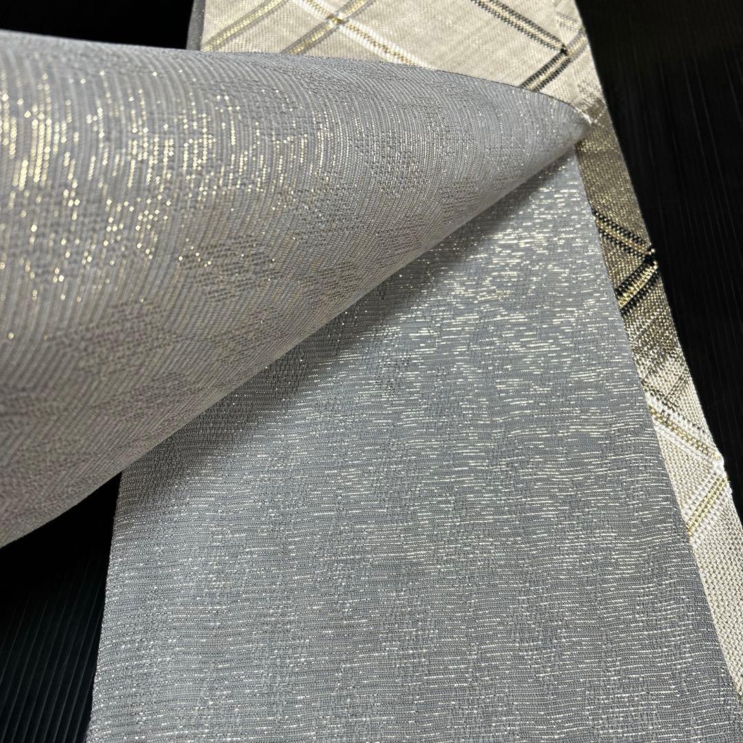 正絹　全通袋帯【ひなや工房】《ライン》