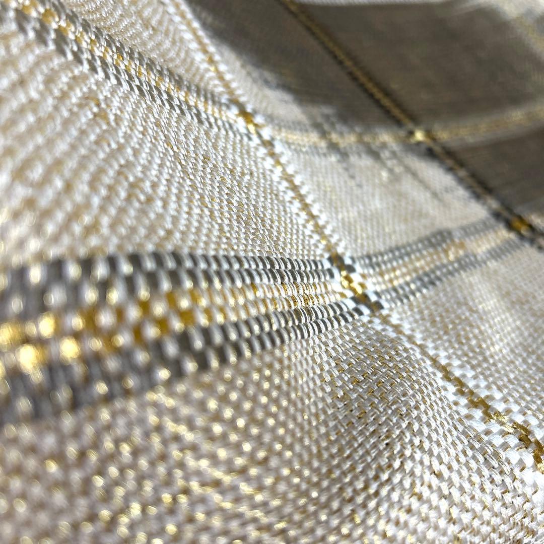 正絹　全通袋帯【ひなや工房】《ライン》