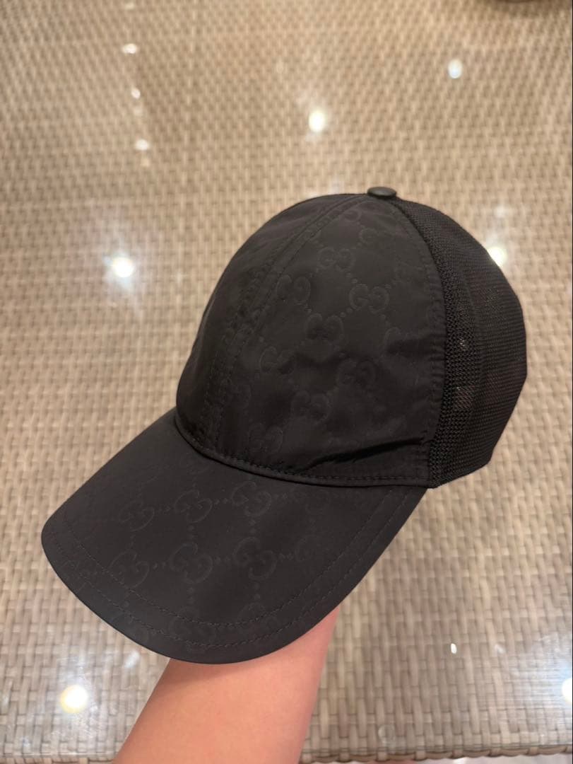 GUCCI ナイロンベースボールキャップ　XL ブラック GUCCI（グッチ） キャップ メンズ ブランド GGナイロン ブラック