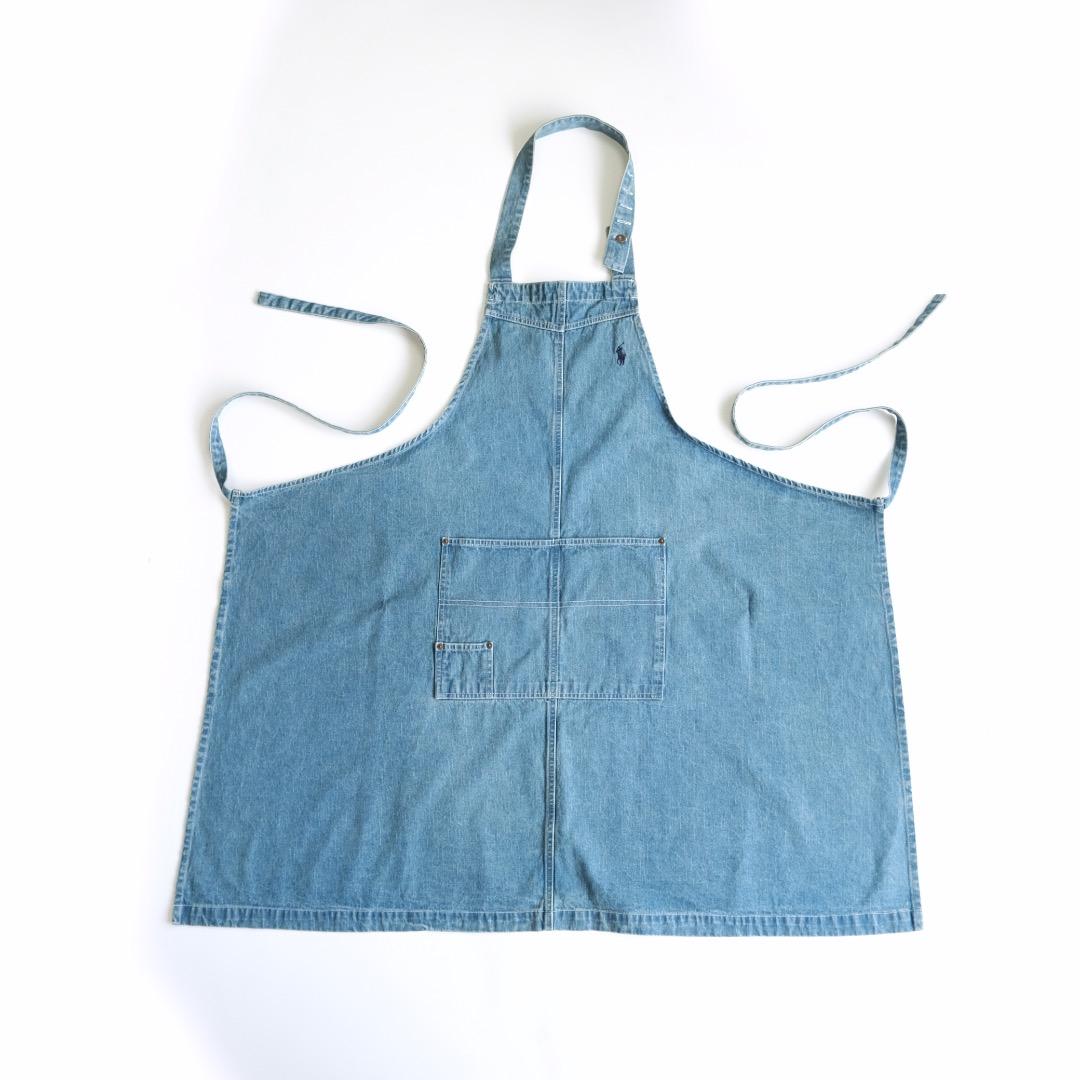 RALPH LAUREN ラルフローレン 刺繍ロゴ デニムエプロン 青 - メルカリ