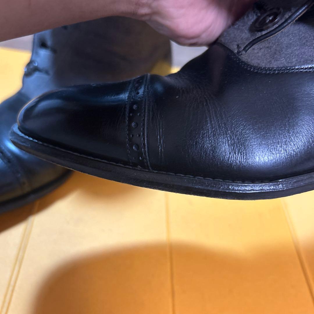 大塚製靴 ボタンブーツ 矢筈コバ ピッチドヒール 25.0cm EE フック付き