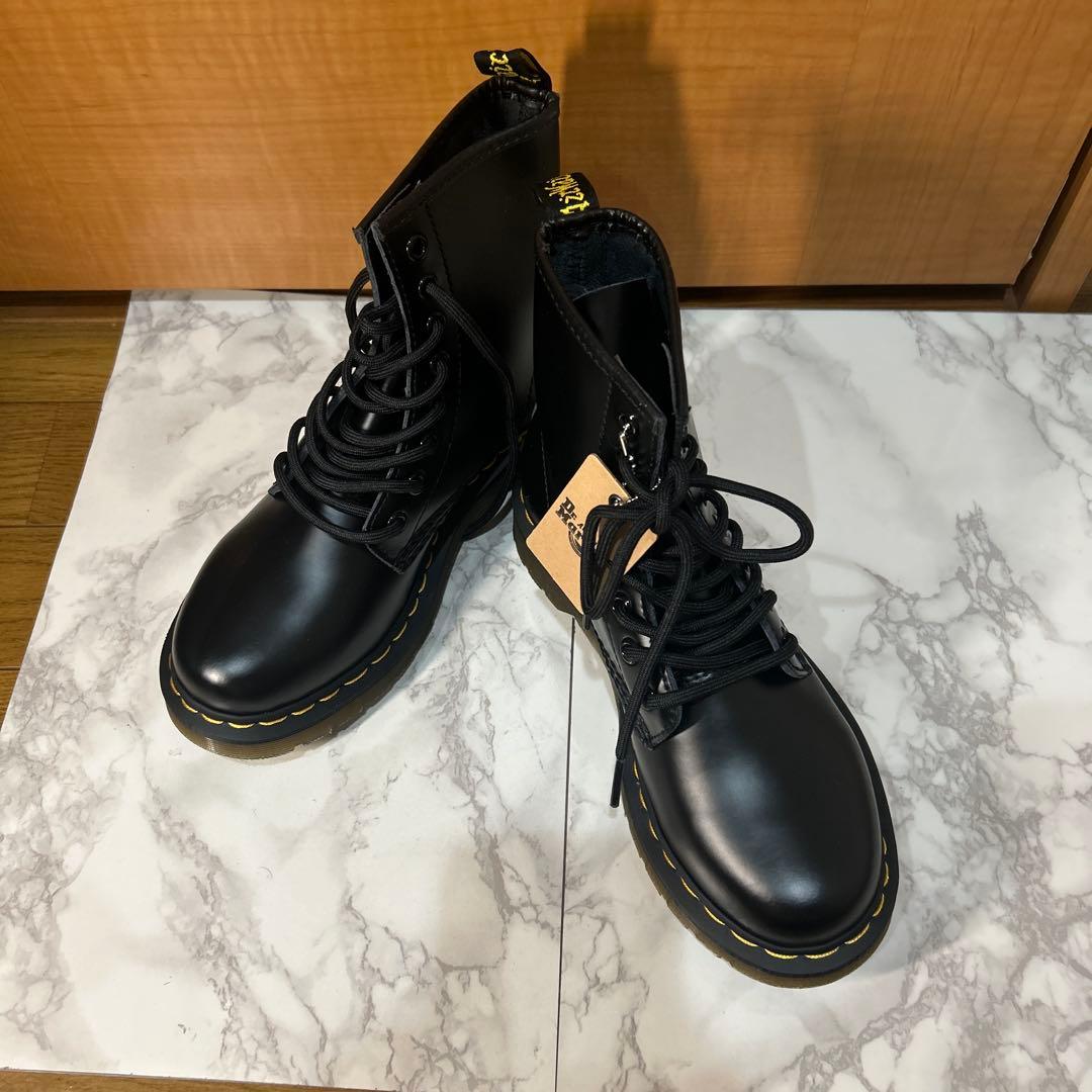 Dr.Martens ブラック レザー ハイカットブーツ UK4 Dr martens ドクターマーチン ブーツ メンズ ラバーソール モード系