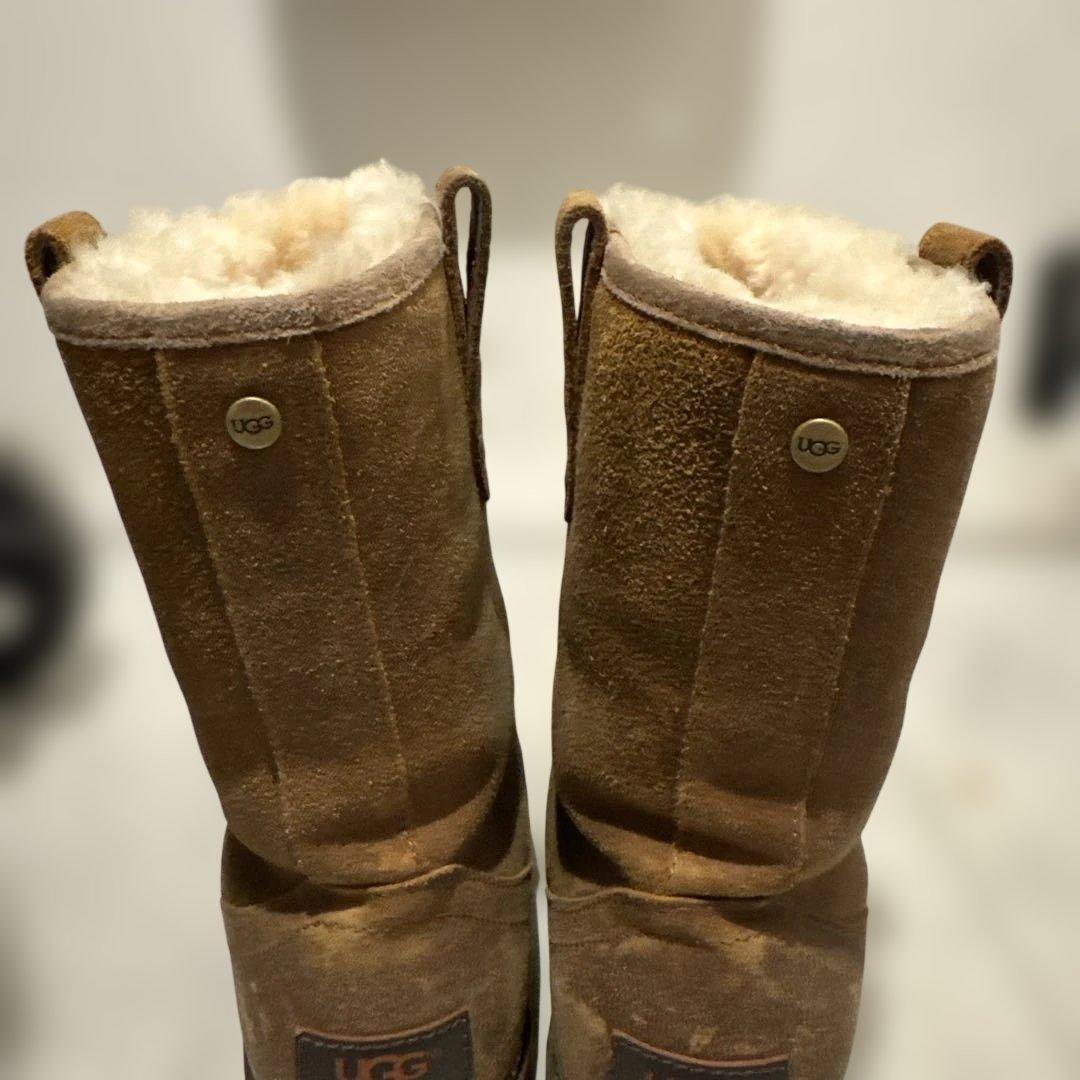 UGG アグ ペコスブーツ 26cm ブラウン レザー STONEMAN - メルカリ