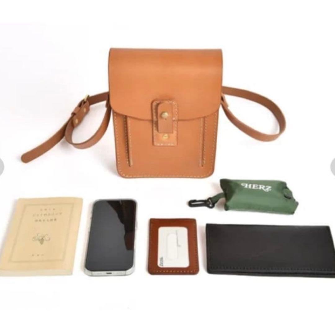 極美品】HERZ ヘルツ アラスカ キャメル お散歩ショルダーM 限定革