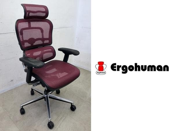 エルゴヒューマンベーシック■メッシュバック■ランバーサポート■ヘッドレスト付 エルゴヒューマン ベーシック / ヘッドレスト有り【メーカー組み立て