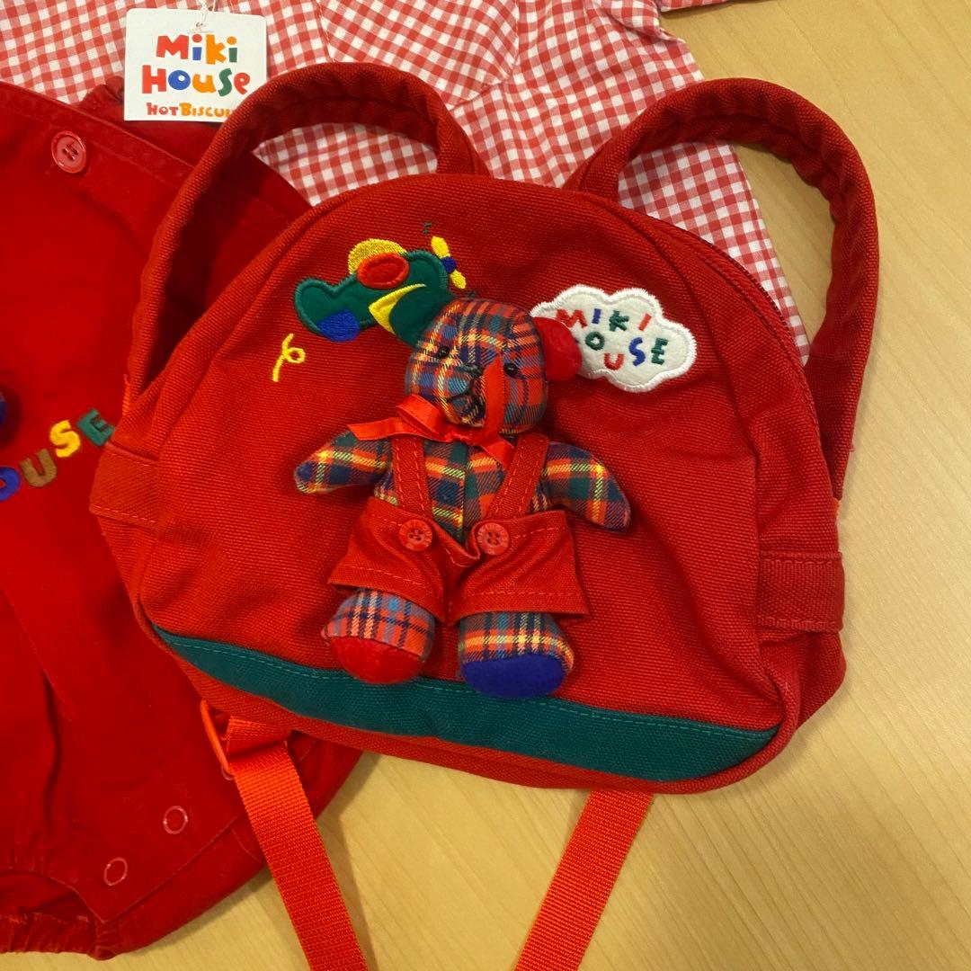 希少 ミキハウス ブラウス ダルマオール 立体クマロンパース リュック