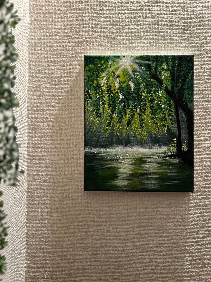 る*り様 風景画 アクリル絵画 お日様のシャワーの通販｜www.k4fashion.com