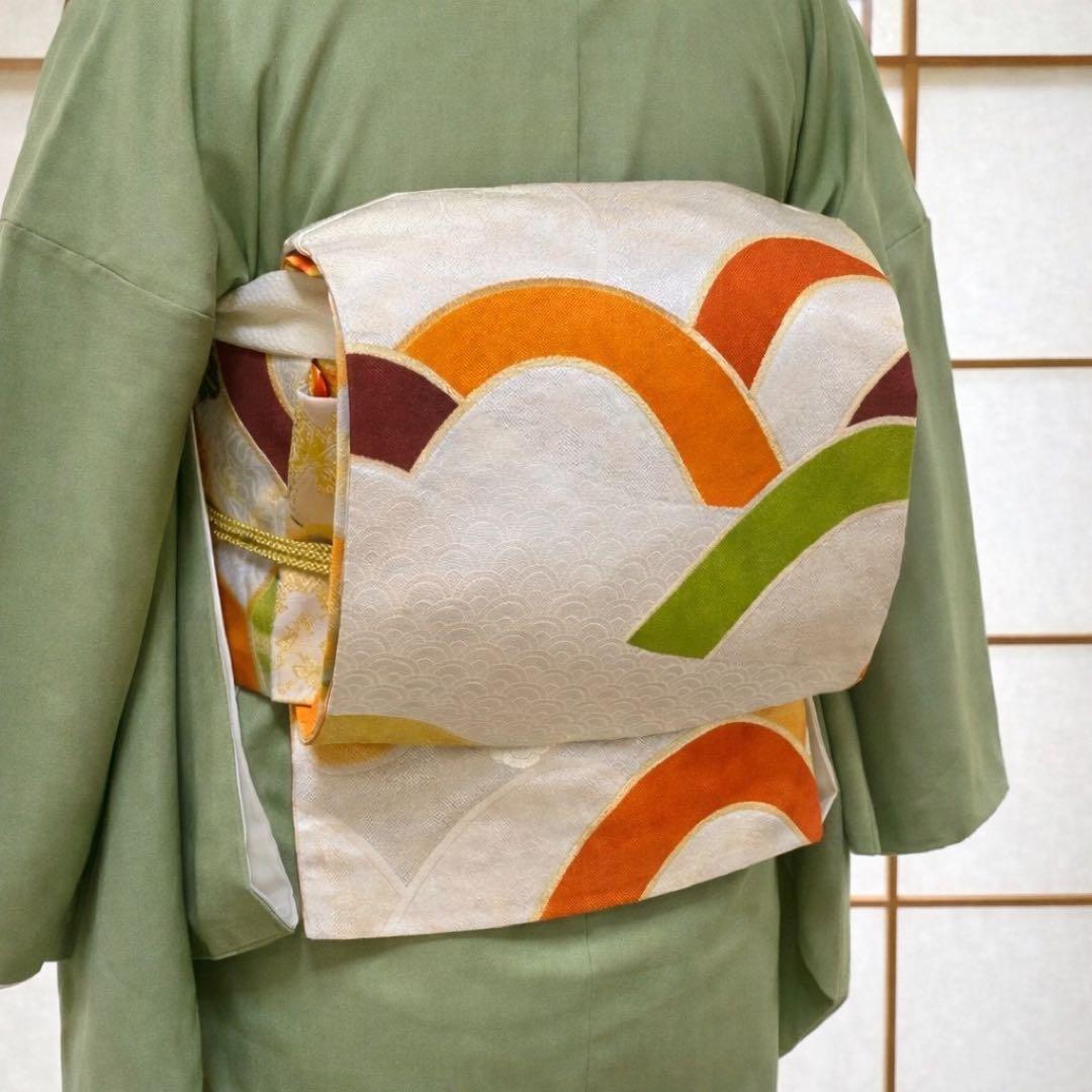 上品 色留袖 4点フルセット 三つ紋 袋帯 抹茶色 卒業式 入学式 結婚式