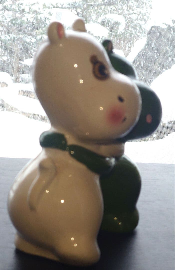 主観 無版権 ムーミン ＆ノンノン 陶器貯金箱 ネット検索しても唯一無