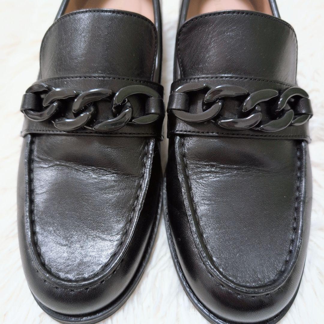 【極美品】コールハーン スタッシ チェーン ローファー ブラック 23.5cm