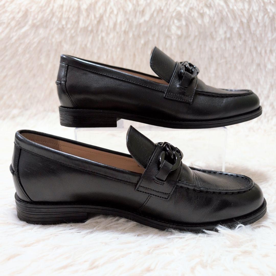 【極美品】コールハーン スタッシ チェーン ローファー ブラック 23.5cm