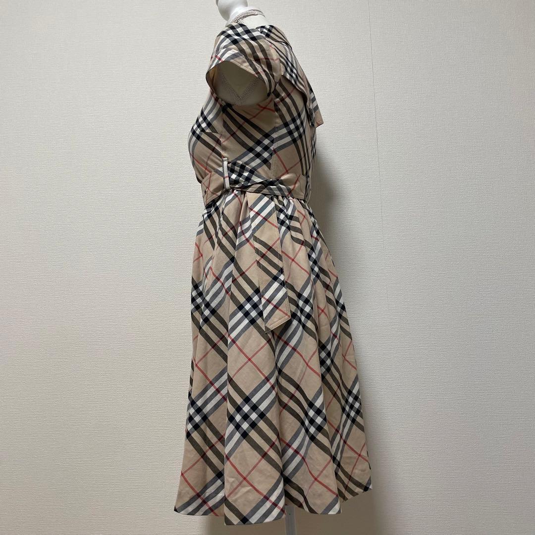 バーバリーブルーレーベル ワンピース ノバチェック フレア ベルト
