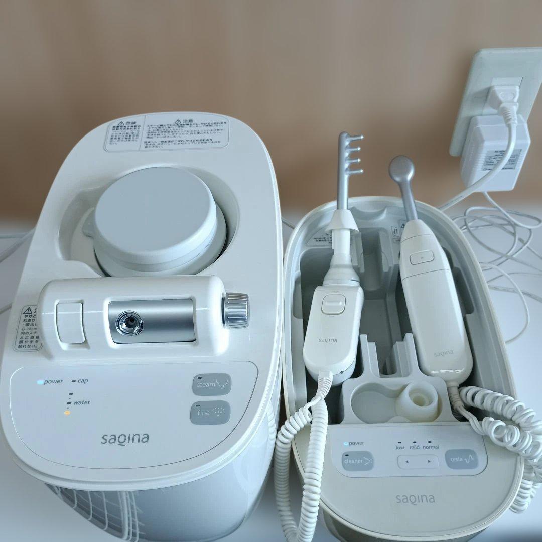 saqina スチーム美顔器 本体とハンドピース2種 saqina スチーム美顔器 本体とハンドピース2種 saqina 美顔器 スチーム