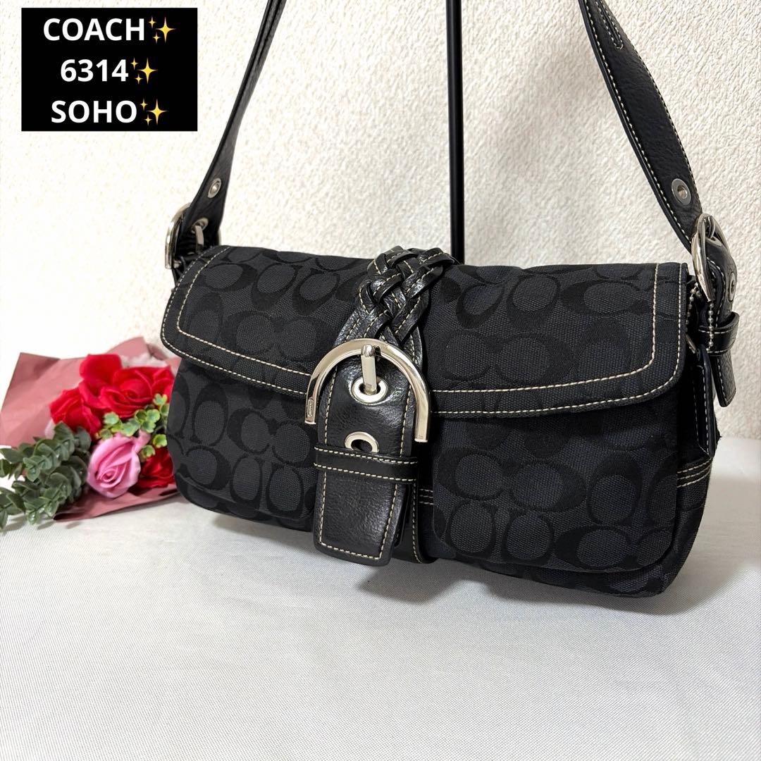 極美品 COACH コーチ 6314 ソーホー SOHO シグネチャー バッグ - メルカリ