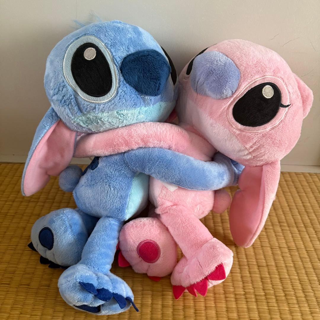 スティッチ エンジェル ペア 抱き合い ぬいぐるみ ディズニー 大きめ