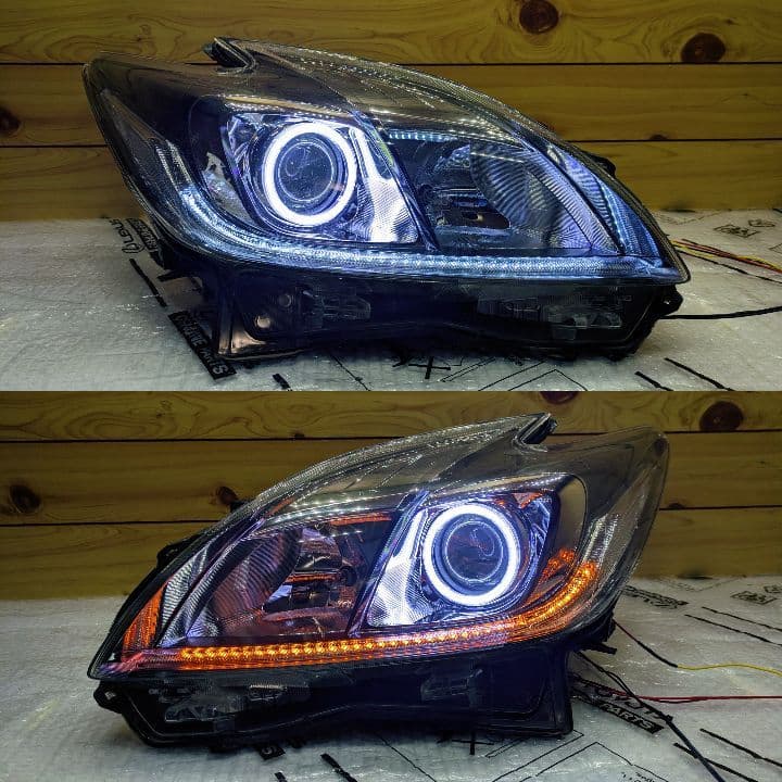 30プリウス 後期 ヘッドライト イカリング シーケンシャル ZVW30