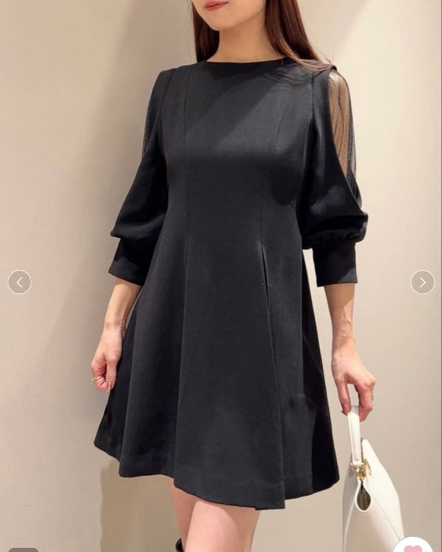 ゆう様 SNIDEL シアーショルダーミニワンピース ブラック - メルカリ