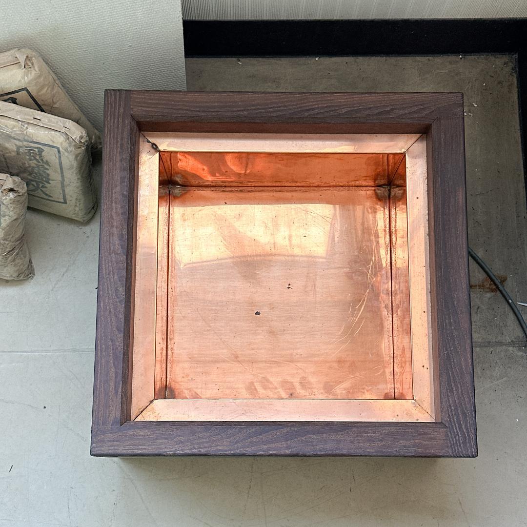 高級茶道具】桑置炉 銅製炉壇 ＆ 風炉灰5袋セット 置き炉 炭点前 稽古