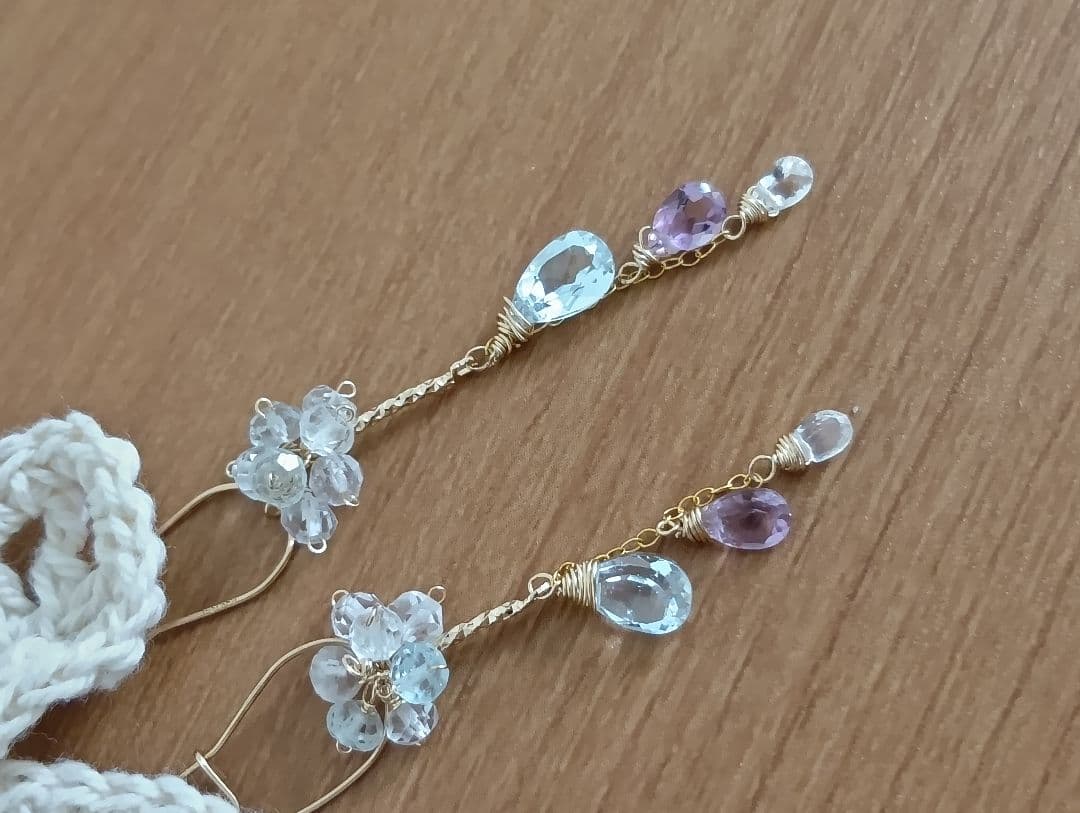 423 14kgfブルートパーズ・アメジスト・ブルームーンストーンの