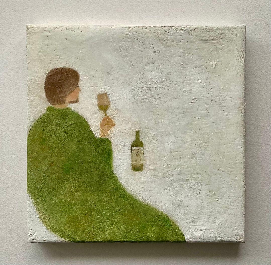 油彩画　white wine time Bria's Wine – Jumbo Time Wines