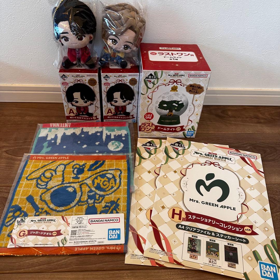 【ミセス】一番くじ A賞　2種　&ラストワンセット　G賞　H賞おまけつき Mrs. GREEN APPLE」が一番くじに初登場！ミニフィギュアやブランケット