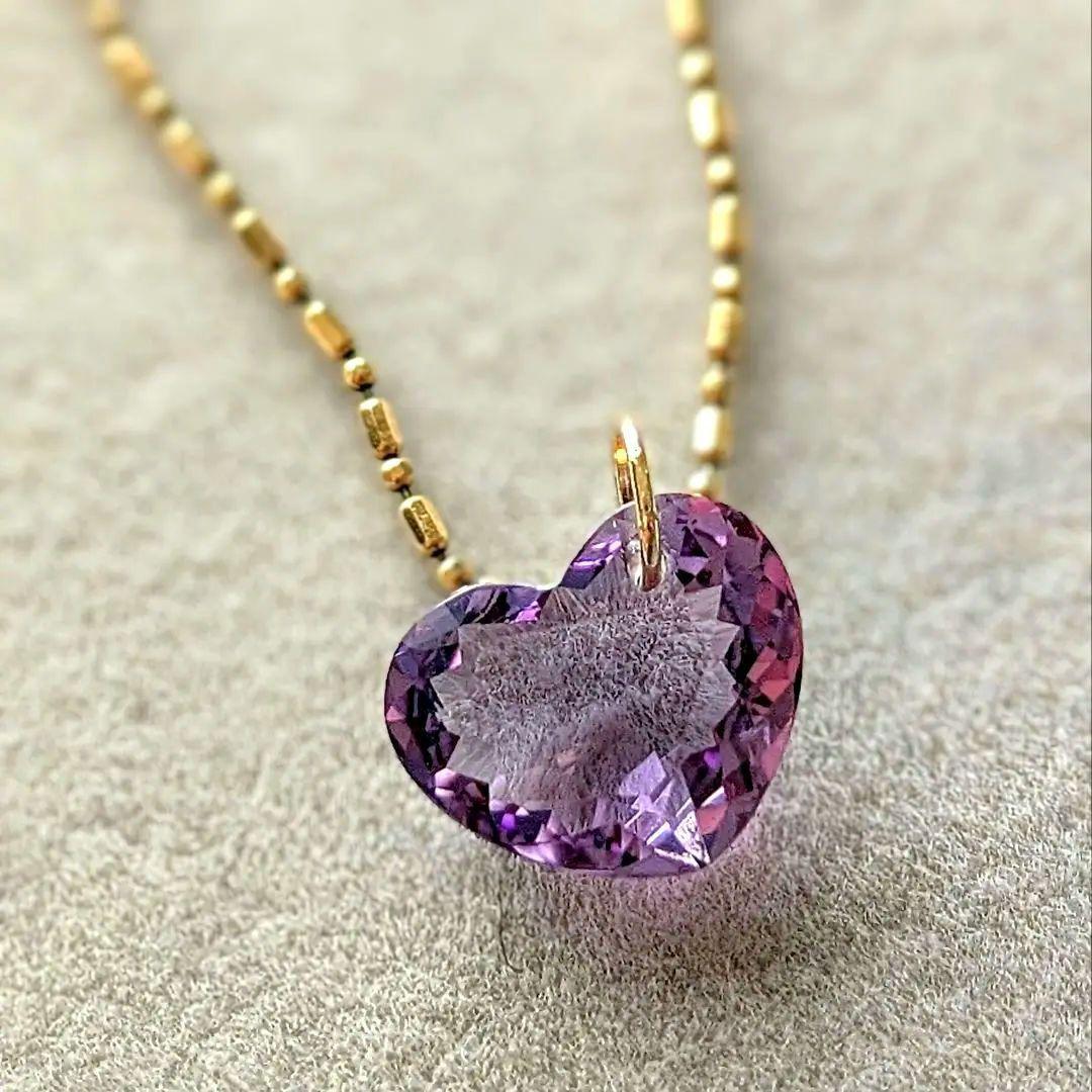 ♢ペンギンハート♢K18 アメジスト 3.4ct ネックレスチャーム