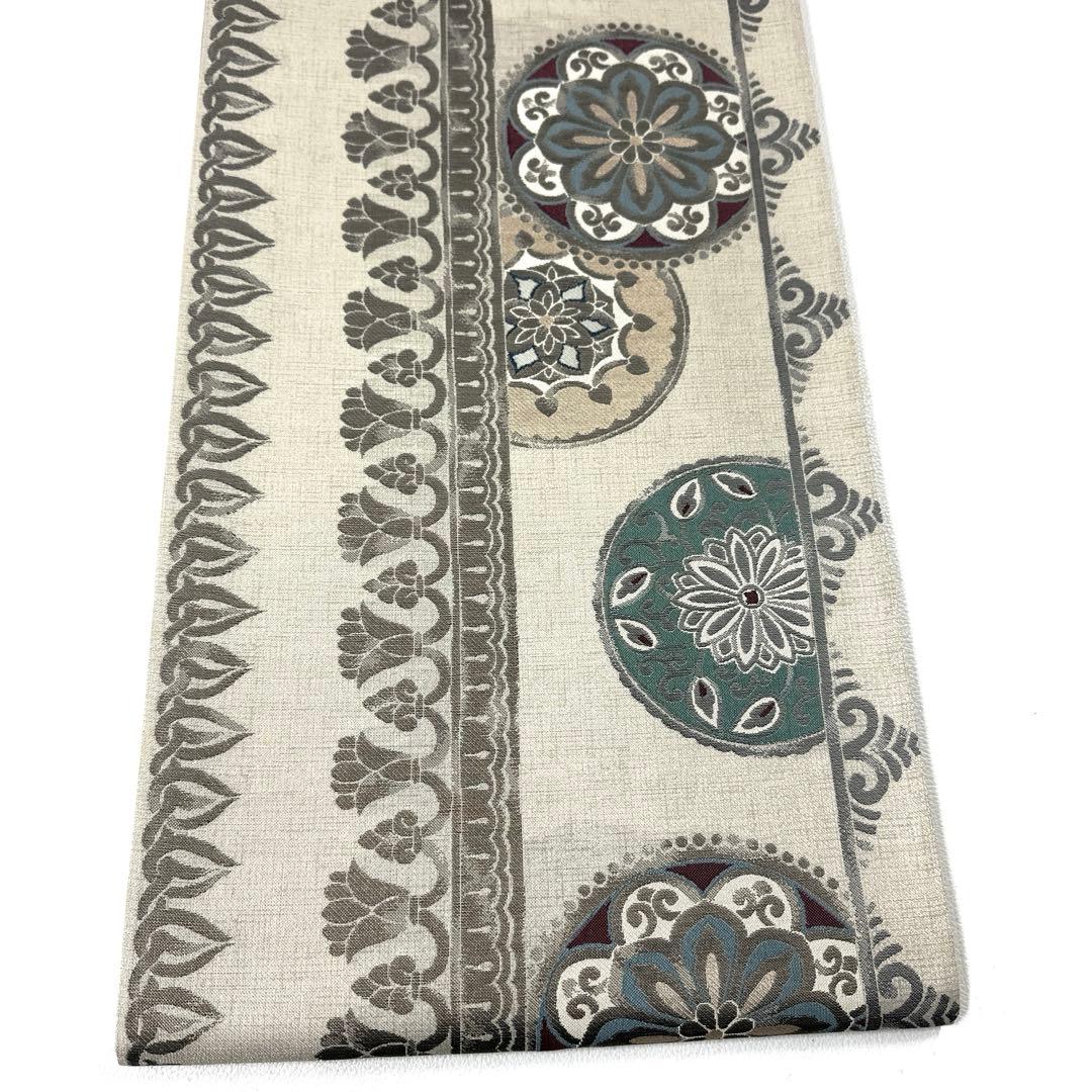 帯6580 ○洛陽織物謹製 古渡更紗 高級 正絹 片面全通 リバーシブル