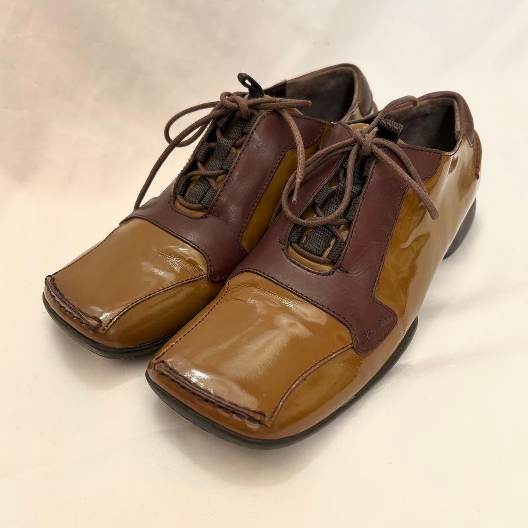 PRADA プラダ エナメル シューズ ブラウン系 37 - メルカリ