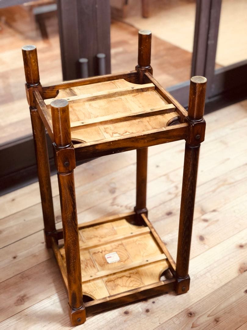 マホガニー無垢材 《 アメリカ製 ビンテージshelf 》 棚 木製 台座