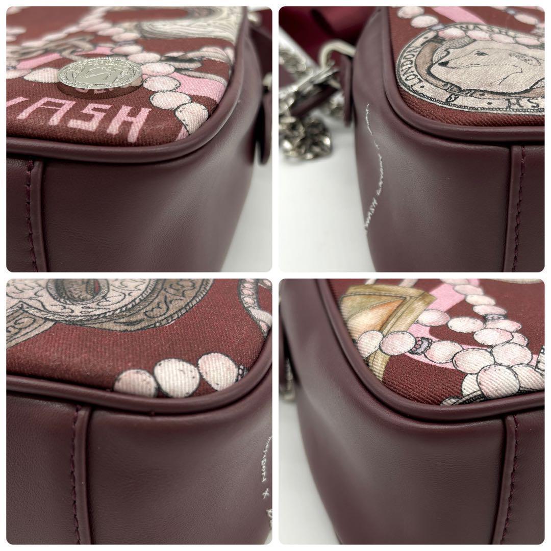 極美品】 イアパピヨネ SWASH コラボ ショルダーバッグ ボルドー 総柄