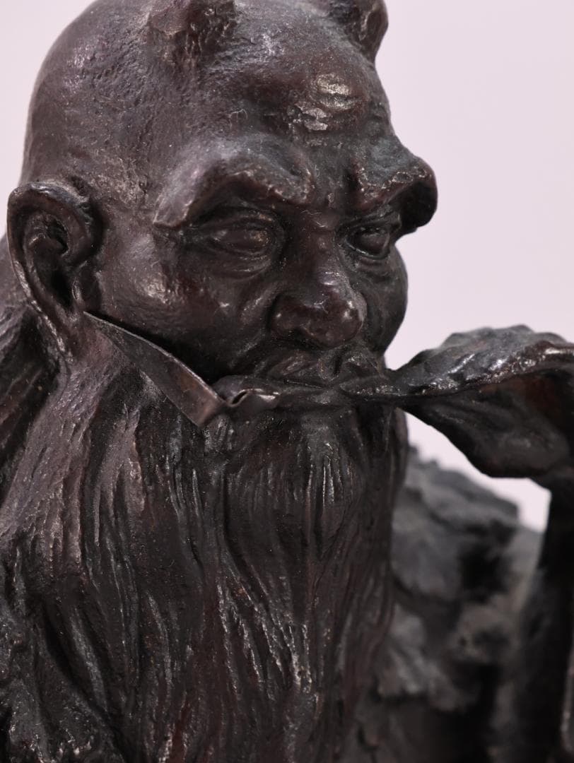 momo様専用 金工 幸山 造 花押 「 鋳銅製 神農像 」 置物高2 BK65