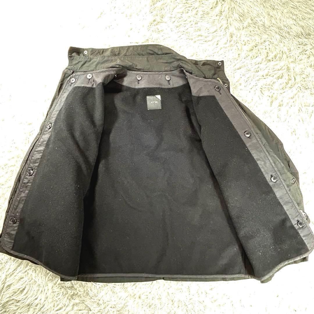 ATON VENTILE NYLON SHORT MODS COAT 02 黒 ATON NYLON SHORT MODS