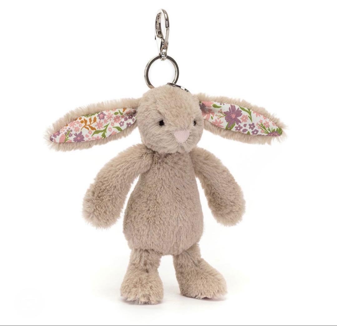 ぬいぐるみ  Blossom Beige 'Petal' Bag Charm Blossom Beige Bunny 'Petal' Bag Charm - Official Jellycat