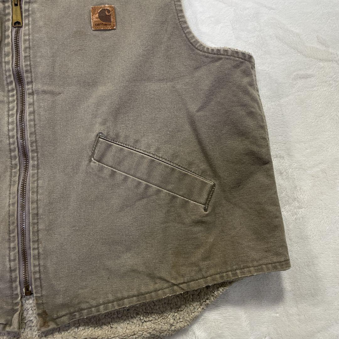 カーハート V13DES USA製 ダックベスト 裏地ボア XLベージュ - メルカリ