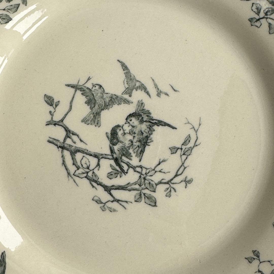 美品 フランスアンティーク Gien AVIARY ディナープレート - メルカリ