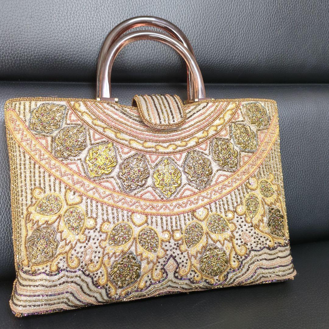 ビーズバッグ ハンドバッグ パーティバッグ 和装 洋装 総ビーズ 刺繍