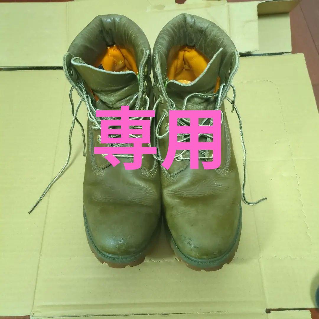 Timberland オリーブグリーン レザー ハイカットブーツ - メルカリ