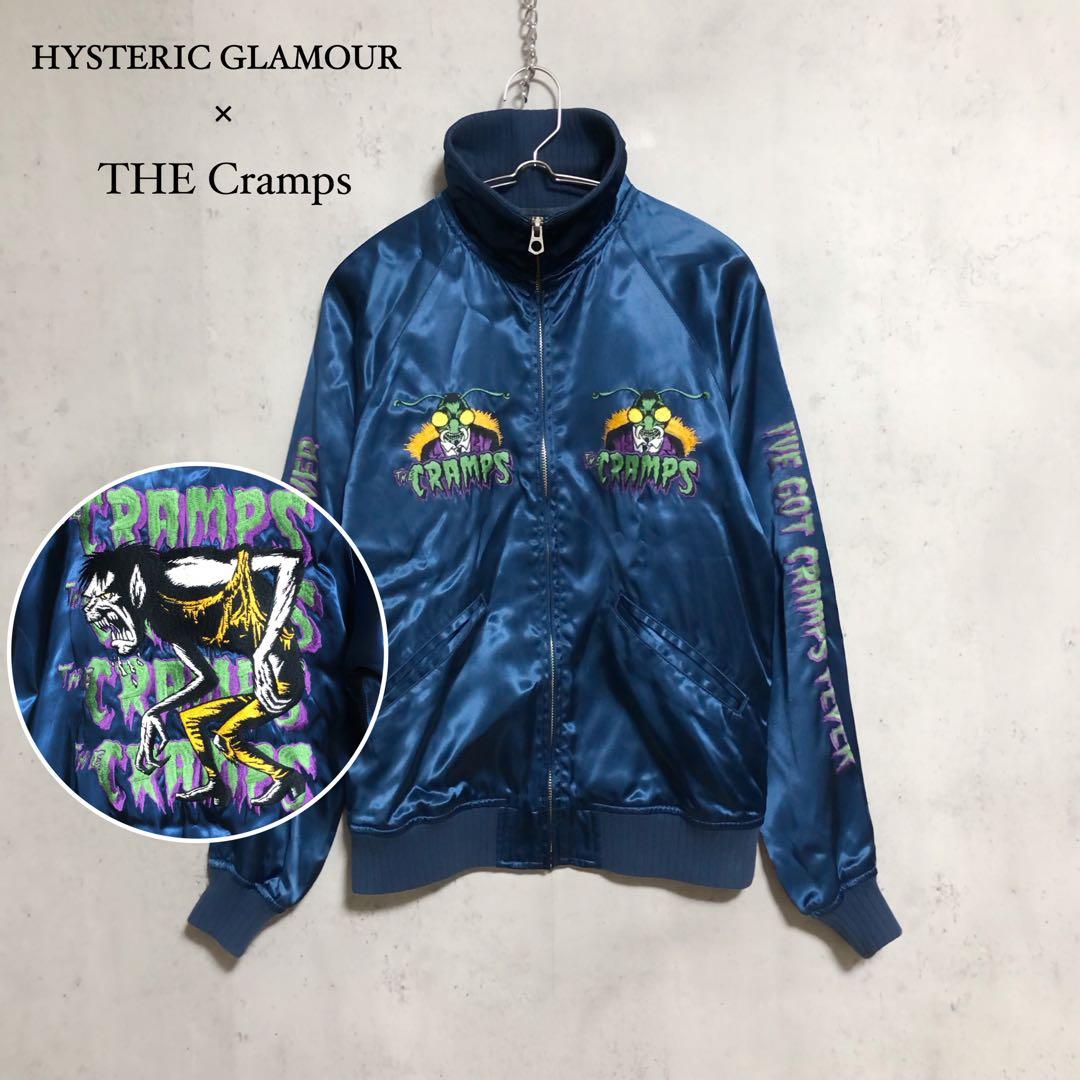 良品　HYSTERIC GLAMOUR×THE Cramps サテン　スカジャン The Cramps Navy Satin Bomber Jacket (Unisex) – DeadRockers