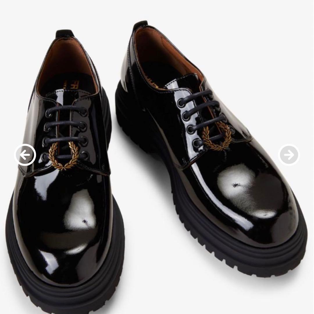 【極美品】Fred Perry Derby Patent Leather Fred Perry Black Patent Leather Derbys Fred Perry