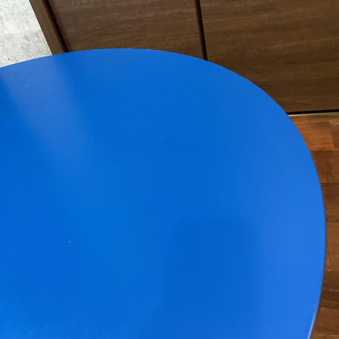 人気✨️青色 アメリカン レトロ 丸型ダイニングテーブル 76×76×31.5cm