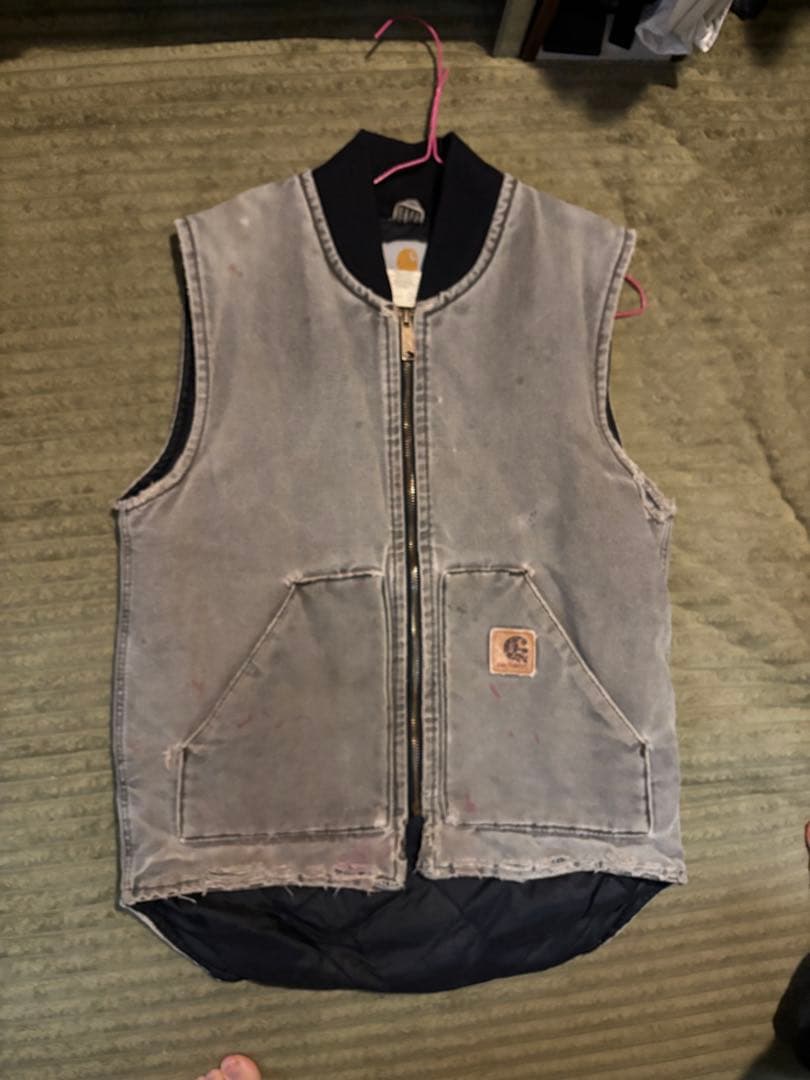 Carhartt グレー ジップアップベスト - メルカリ