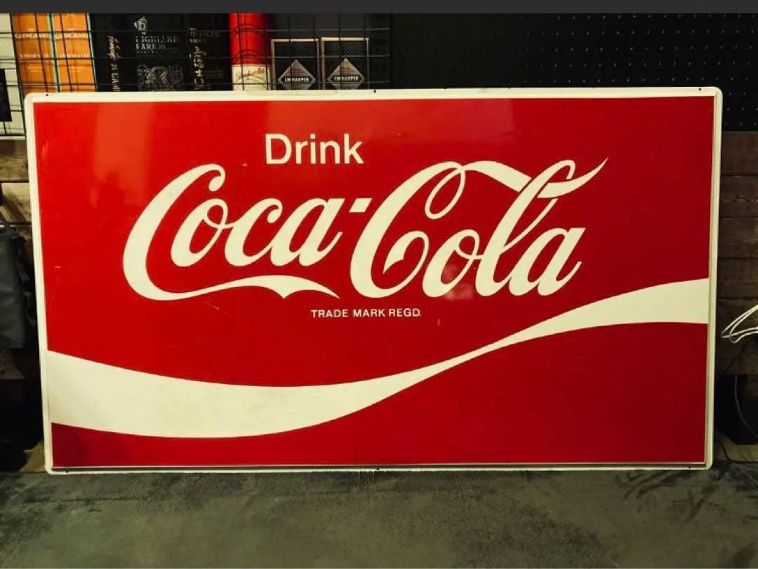 コカコーラ　特大看板　ヴィンテージ　レトロ　ディスプレイ コカ・コーラ 特大サイズ・ヴィンテージポスター （ウッドフレーム