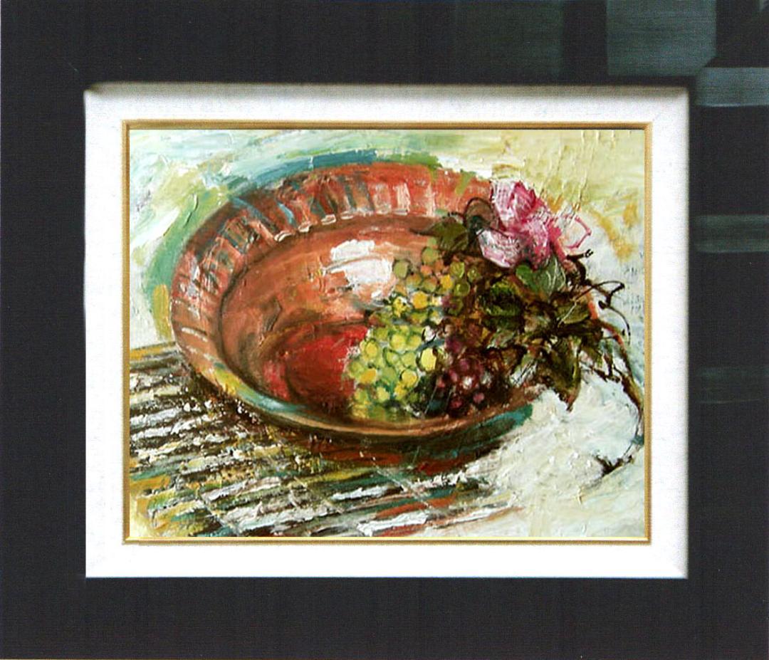 油絵 菅家令子 絵 絵画インテリア額付(黒) F4-110502 静物 フルーツ 油絵 菅家令子 絵 絵画 インテリア SM-070401 人物 女性像 油絵 菅家