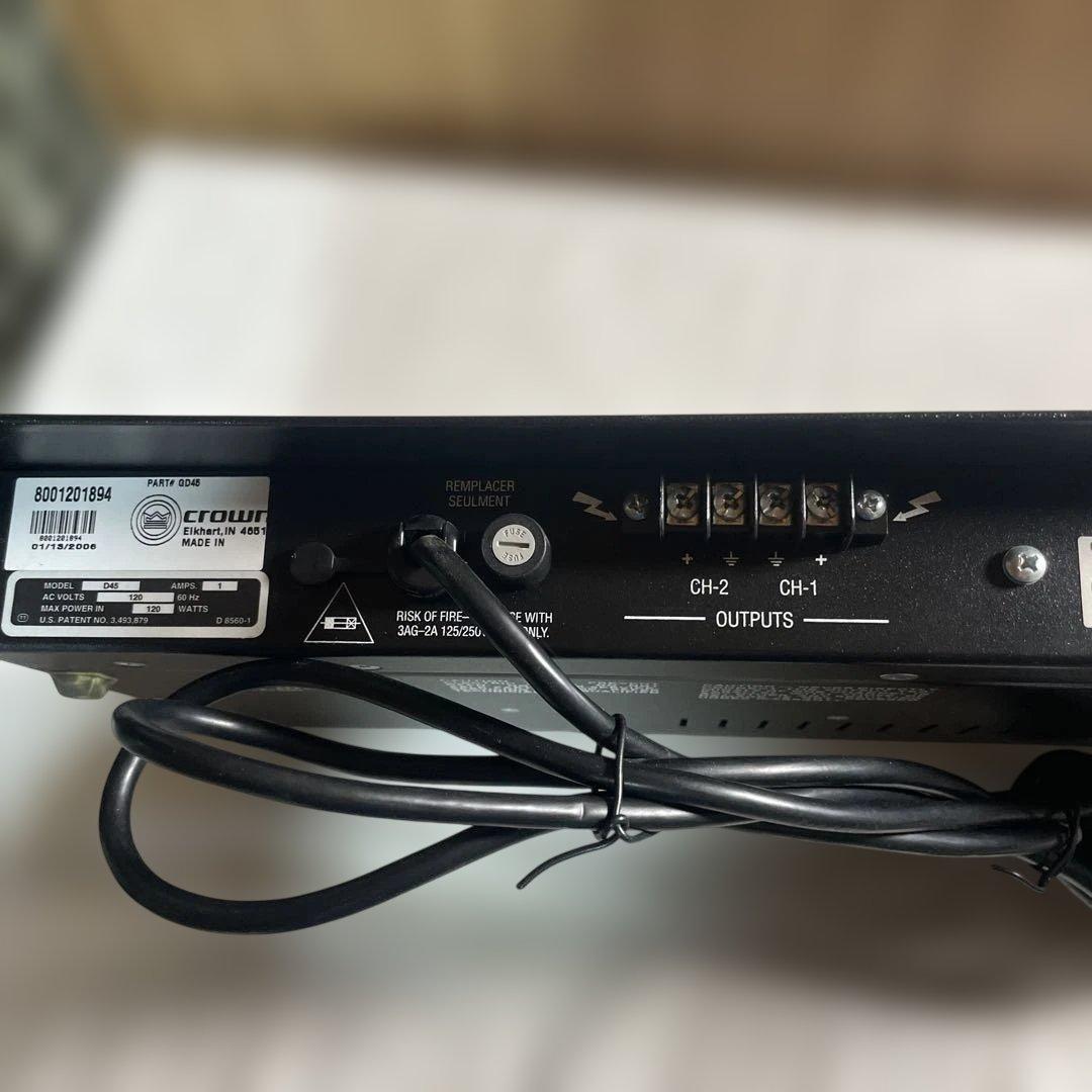 動作未確認/希少】Crown D-45 パワーアンプ 海外プラグ ジャンク